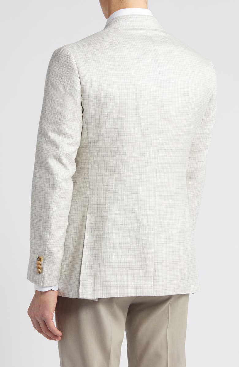 Canali Kei Trim Fit Microcheck Wool & Silk Blend Sport Coat, Alternate, color, 