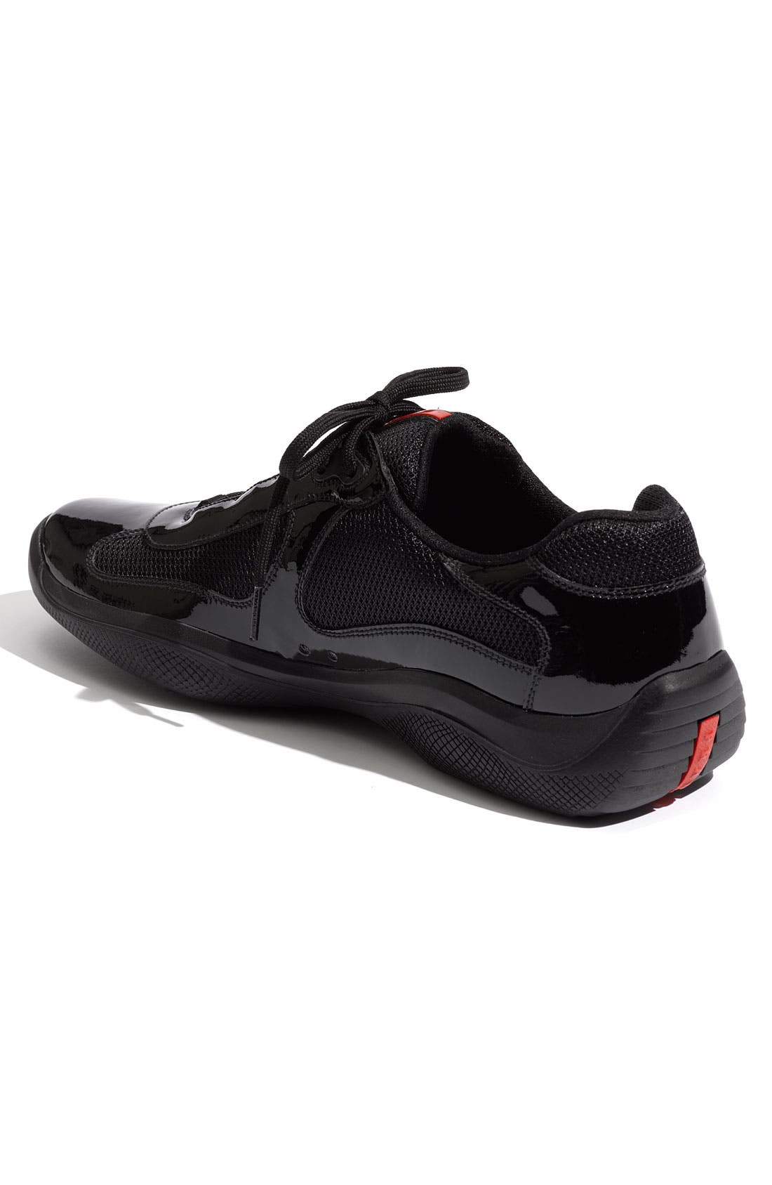 'America's Cup' Mesh & Leather Sneaker, Alternate, color, BLACK PATENT