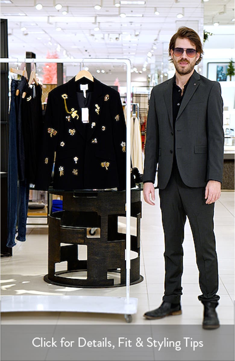 Beaded Brooches Crepe Jacket, sales video thumbnail