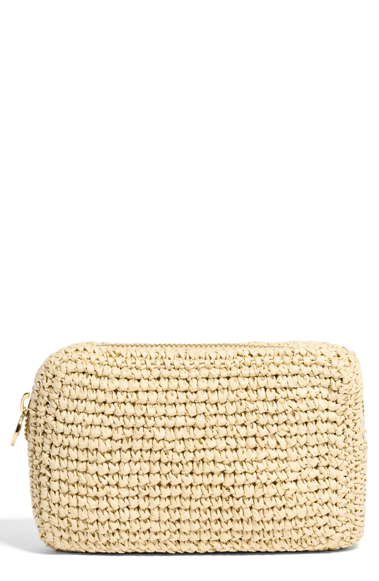 Stoney Clover Lane Small Raffia Pouch, Main, color, 