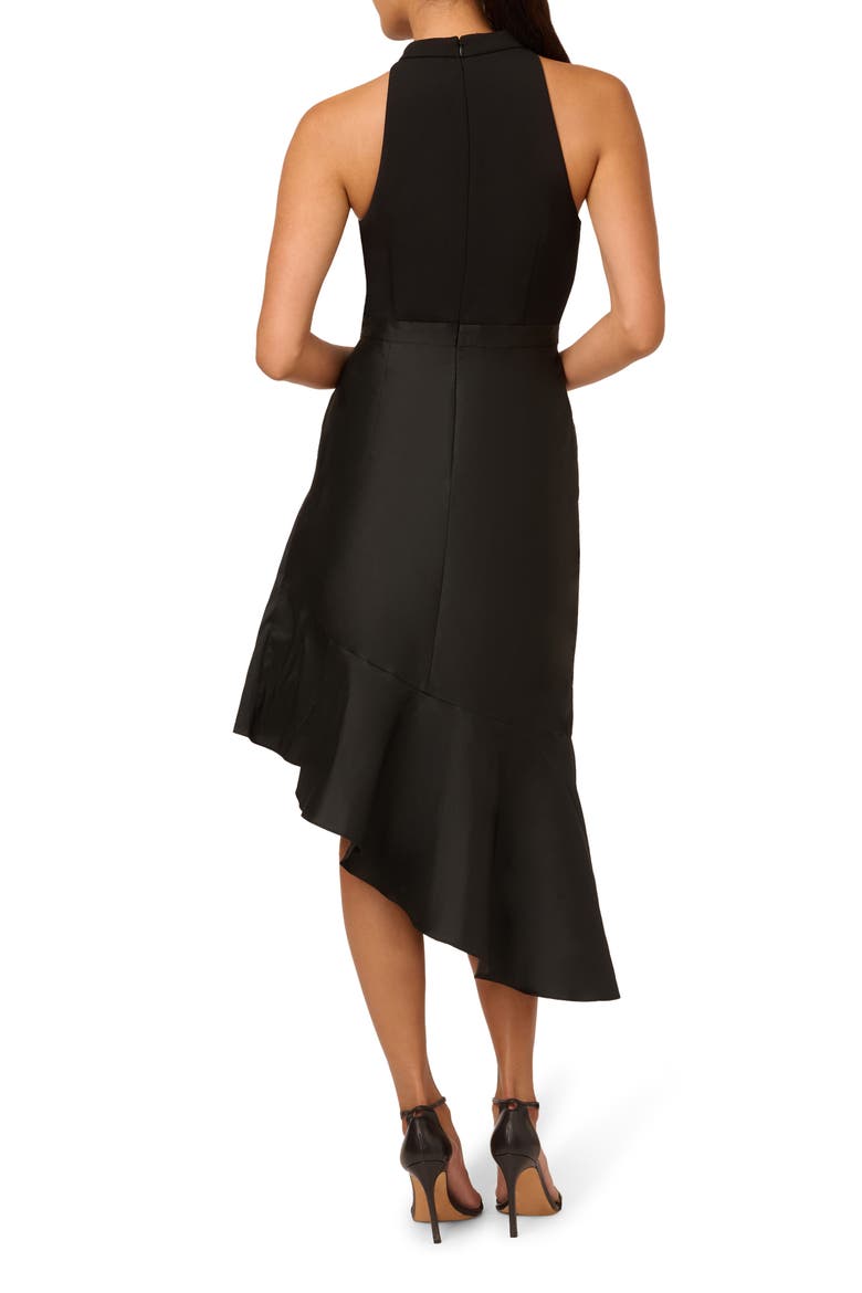Crepe & Taffeta Cocktail Dress, Alternate, color, BLACK