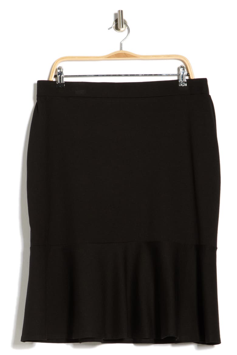 Flounce Hem Pull-On Skirt, Alternate, color, BLACK