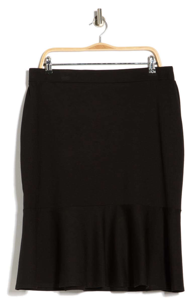 KASPER Flounce Hem Pull-On Skirt, Main, color, Black