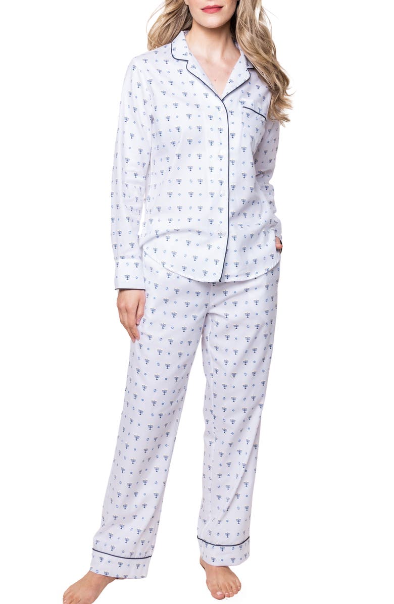 Petite Plume Hanukkah Print Cotton Pajamas, Main, color, 