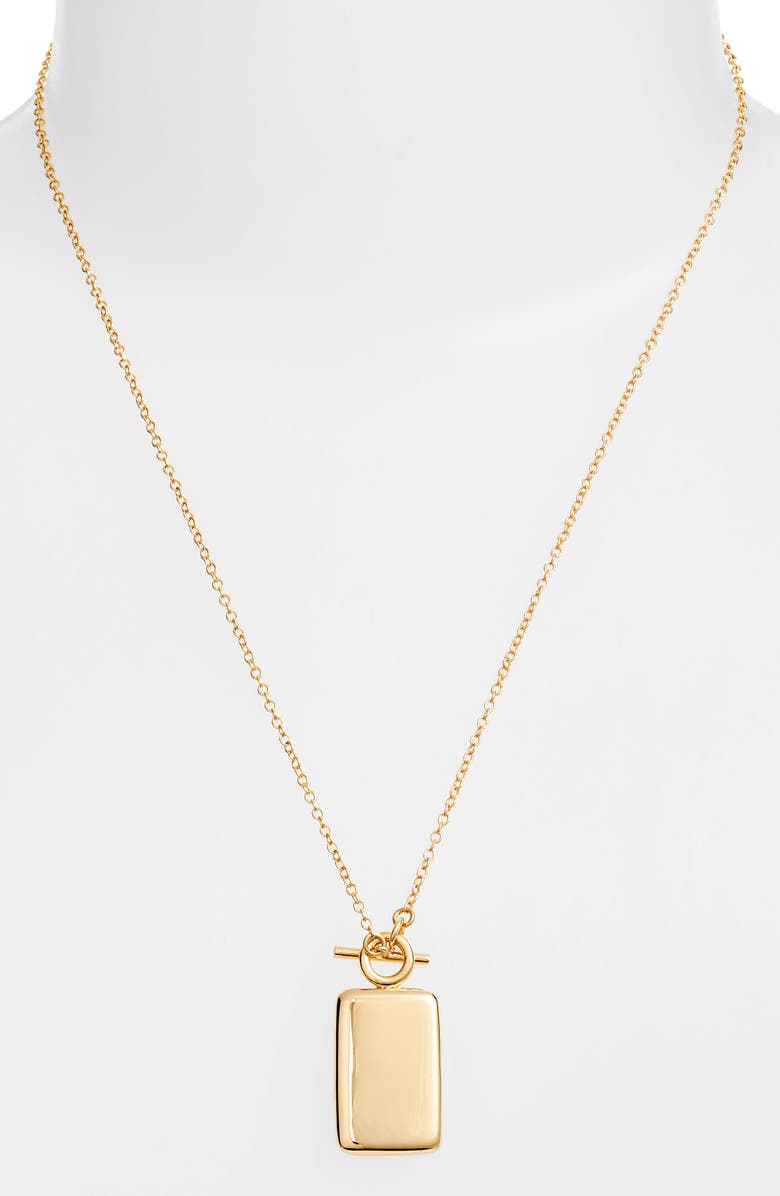 SOKO Rectangle Medallion Necklace, Alternate, color, Gold