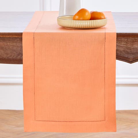 Linen Table Runner - Classic Hemstitch