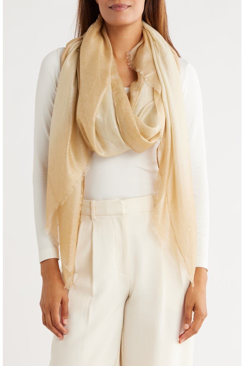 Ombré Shine Scarf, Main, color, CAMEL