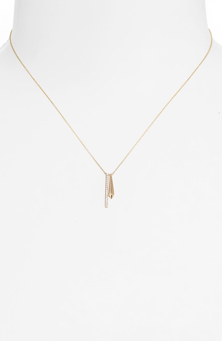 Dana Rebecca Designs Dana Rebecca Reese Brooklyn Knife Edge Diamond Pendant Necklace, Alternate, color, Yellow Gold