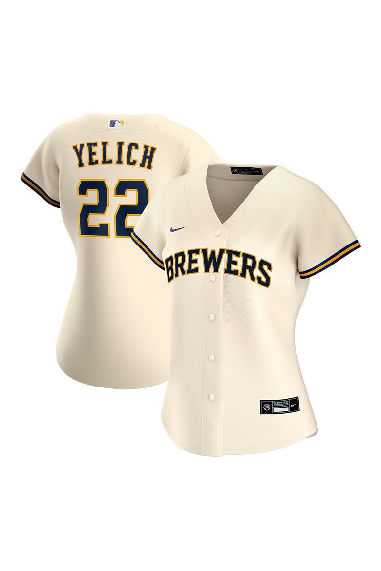Women's Nike Christian Yelich Cream Milwaukee Brewers Home Replica Player Jersey, Alternate, color, CREAM