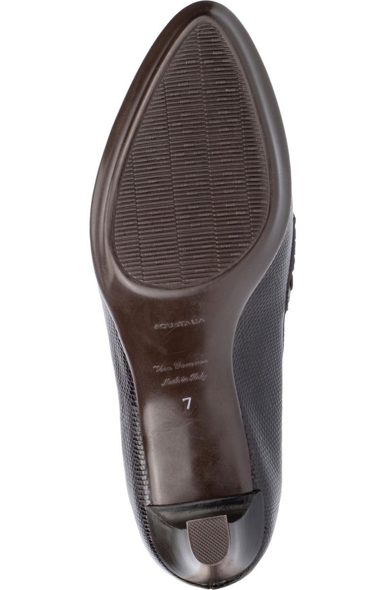 Aquatalia Rella Weatherproof Mini Lizard Embossed Penny Loafer Pump, Alternate, color, Deep Wine