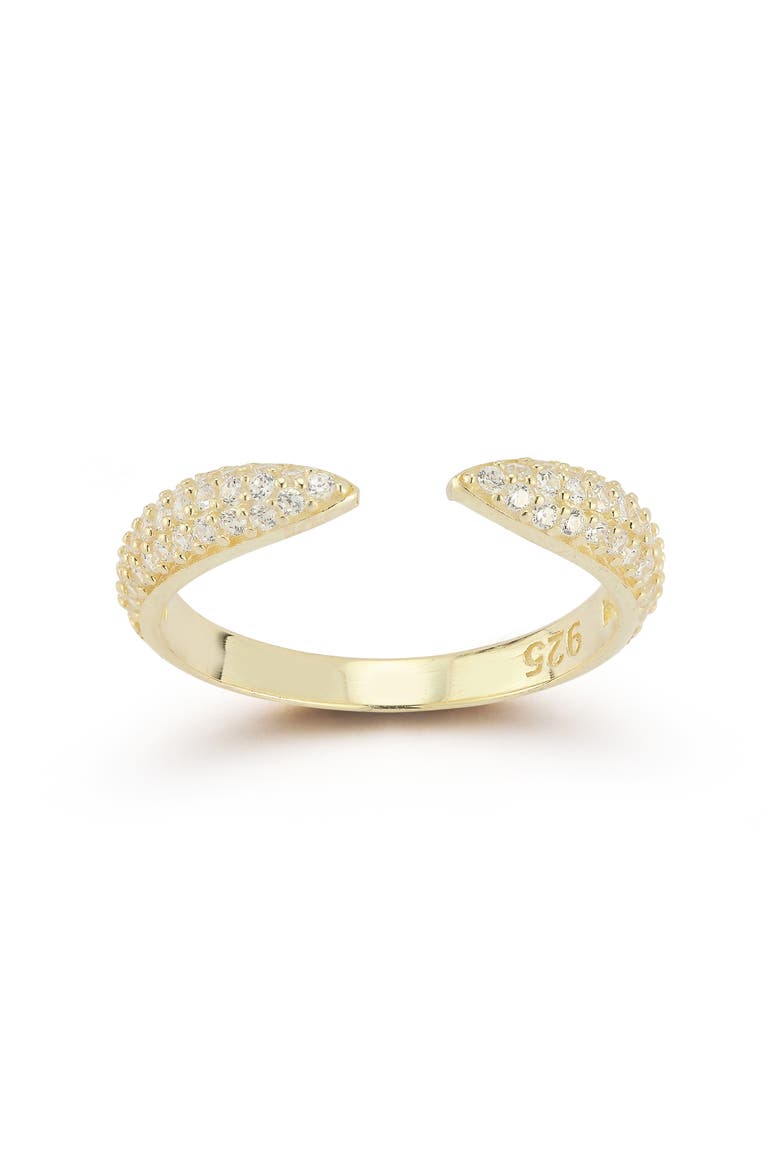 Cubic Zirconia Claw Split Shank Ring, Alternate, color, GOLD