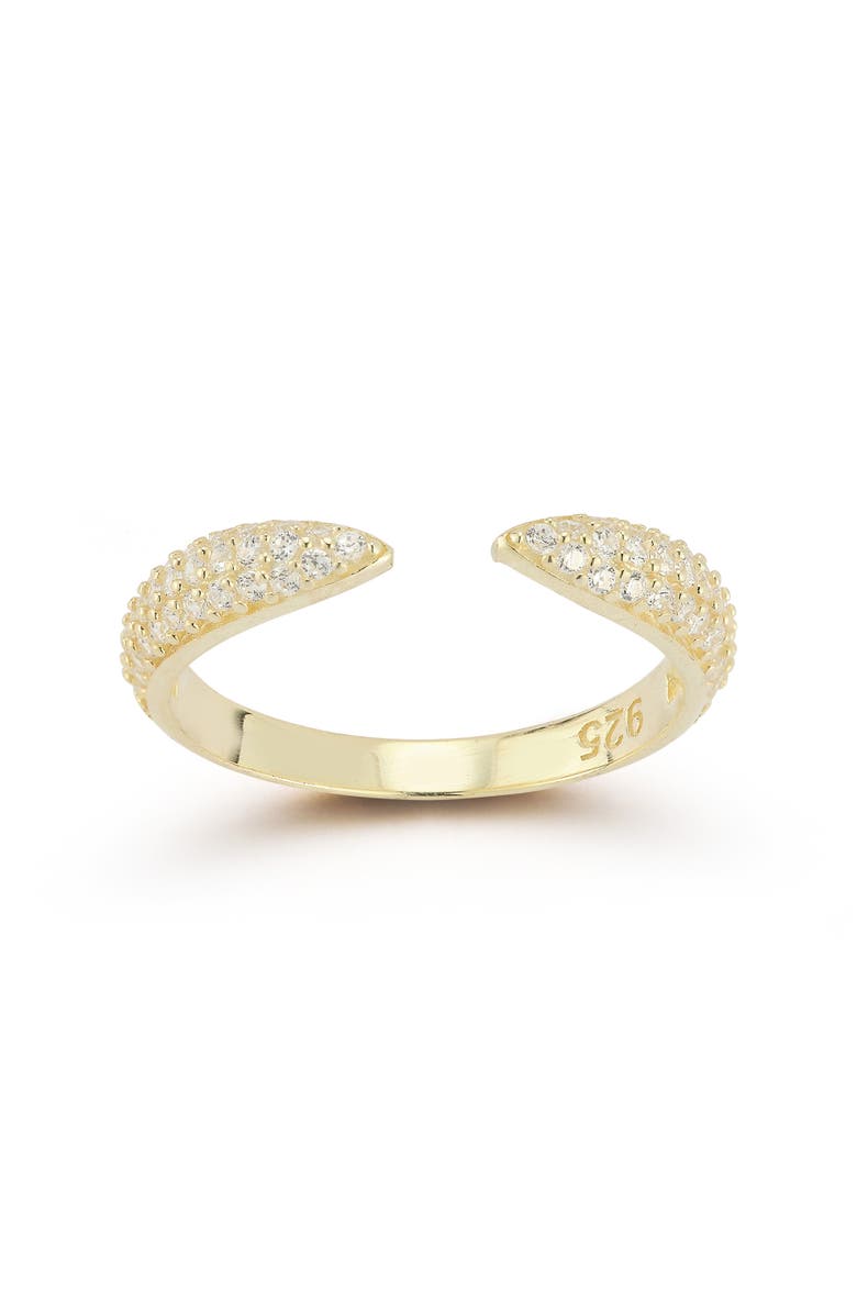 GLAZE JEWELRY Cubic Zirconia Claw Split Shank Ring, Alternate, color, Gold