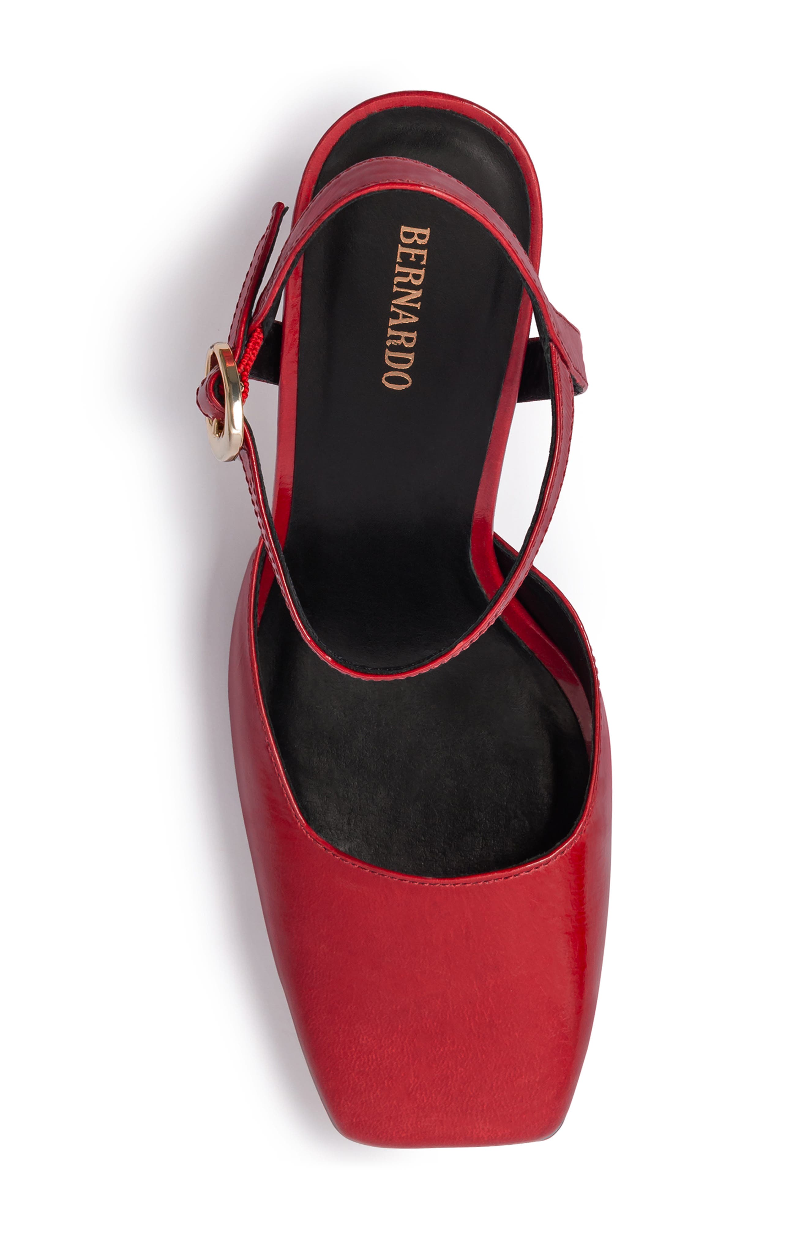 Bernardo Gama Square Toe Pump, Alternate, color, Red Lazio Pull Up
