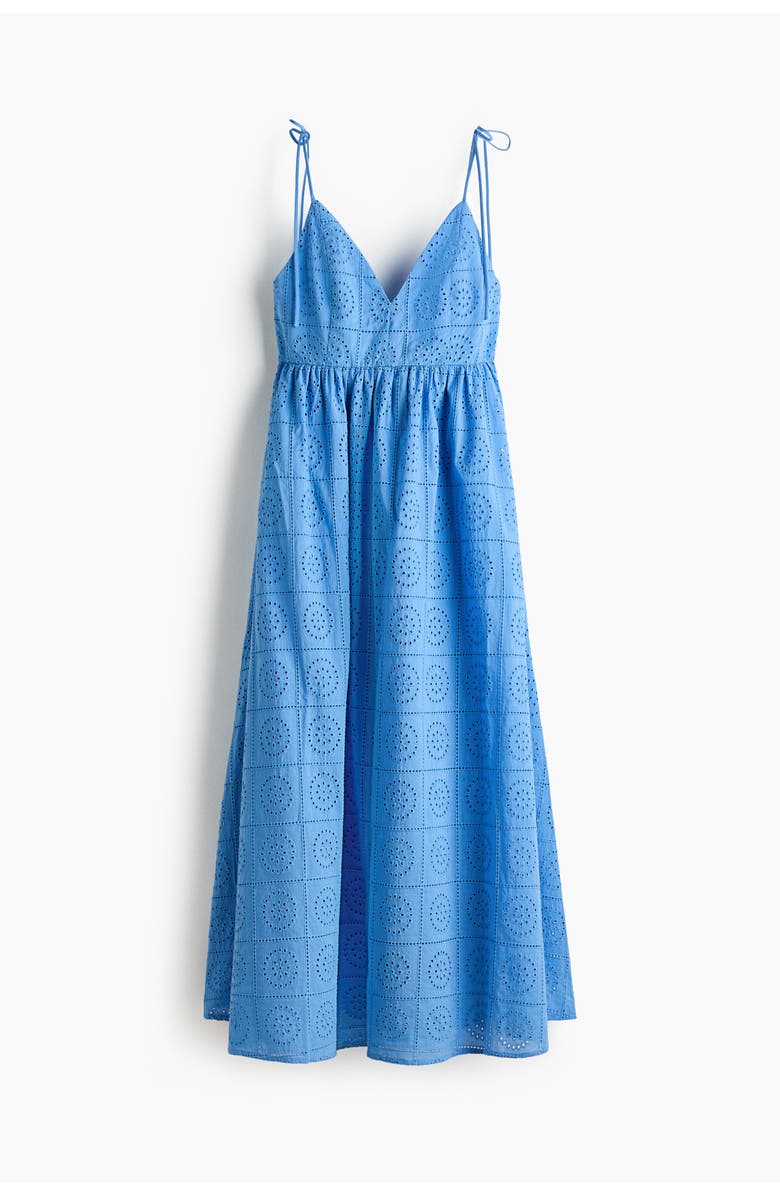 H&M Tie-strap Broderie Anglaise Dress, Main, color, Blue