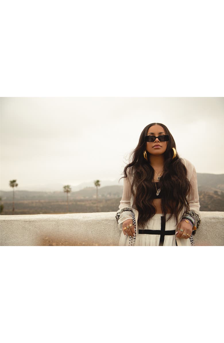 DIFF x Lauren London Lotus Locs 54mm Rectangular Sunglasses, Alternate, color,