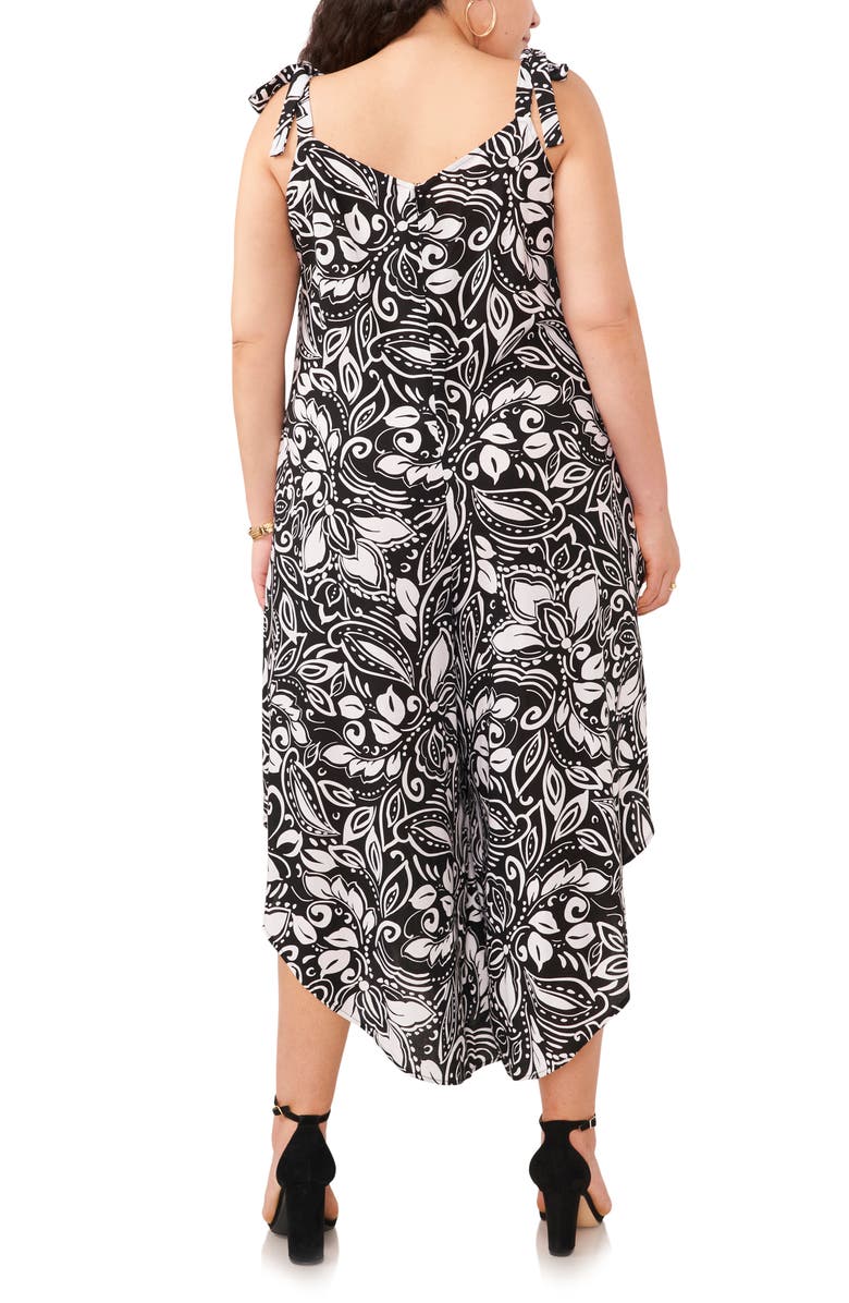 Vince Camuto Print Tie Strap Crop Jumpsuit, Alternate, color, 