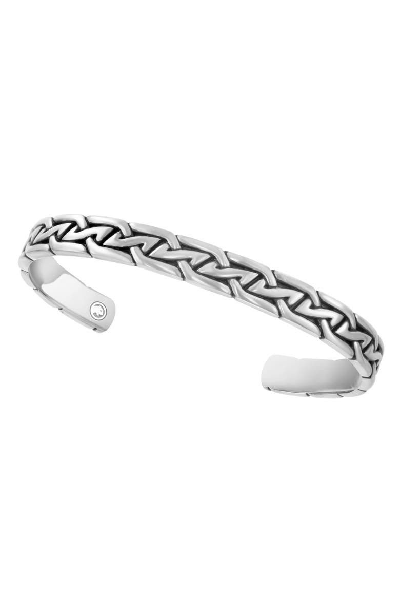 EFFY Men's Sterling Silver Woven Cuff Bracelet, Main, color, Silver