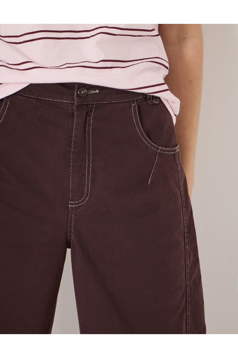 Bryce Seam Detail Barrel Leg Trousers, Alternate, color, Dark Merlot Red