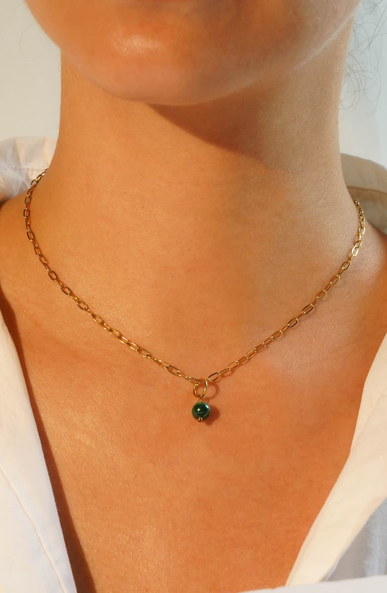KOZAKH Malachite Charm, Alternate, color, Gold