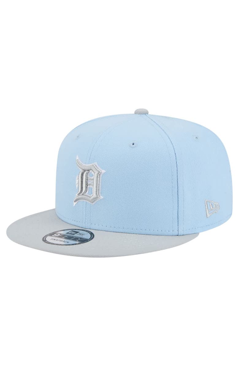 New Era Man's New Era Light Blue/Gray Detroit Tigers 2-Tone Color Pack 9FIFTY Snapback Hat, Main, color,