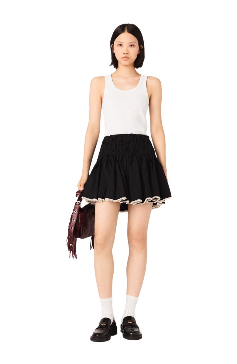 maje Rib knit tank top, Alternate, color, White