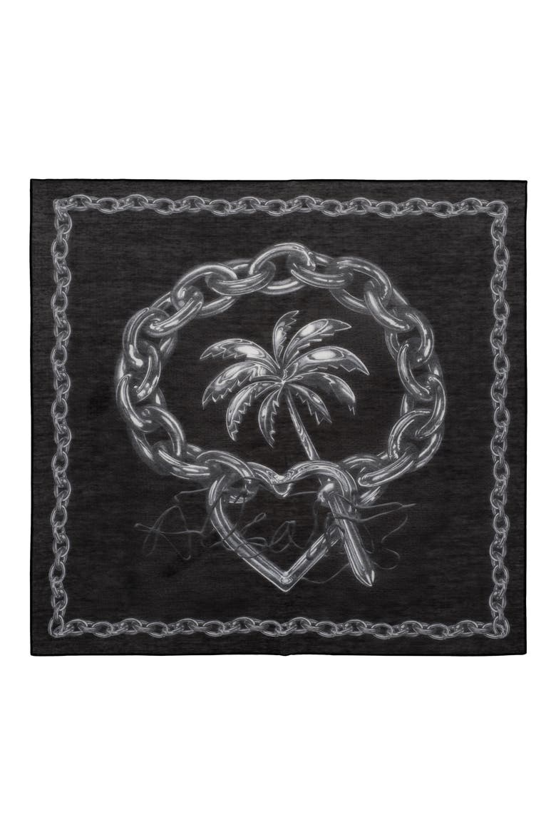 Ignis Cotton & Silk Bandana, Alternate, color, BLACK