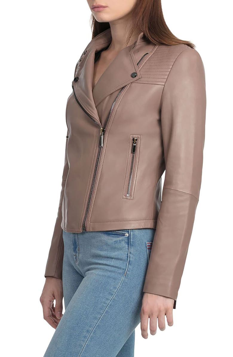 BAGATELLE.CITY Bagatelle Quilted Lambskin Leather Moto Jacket, Alternate, color, 