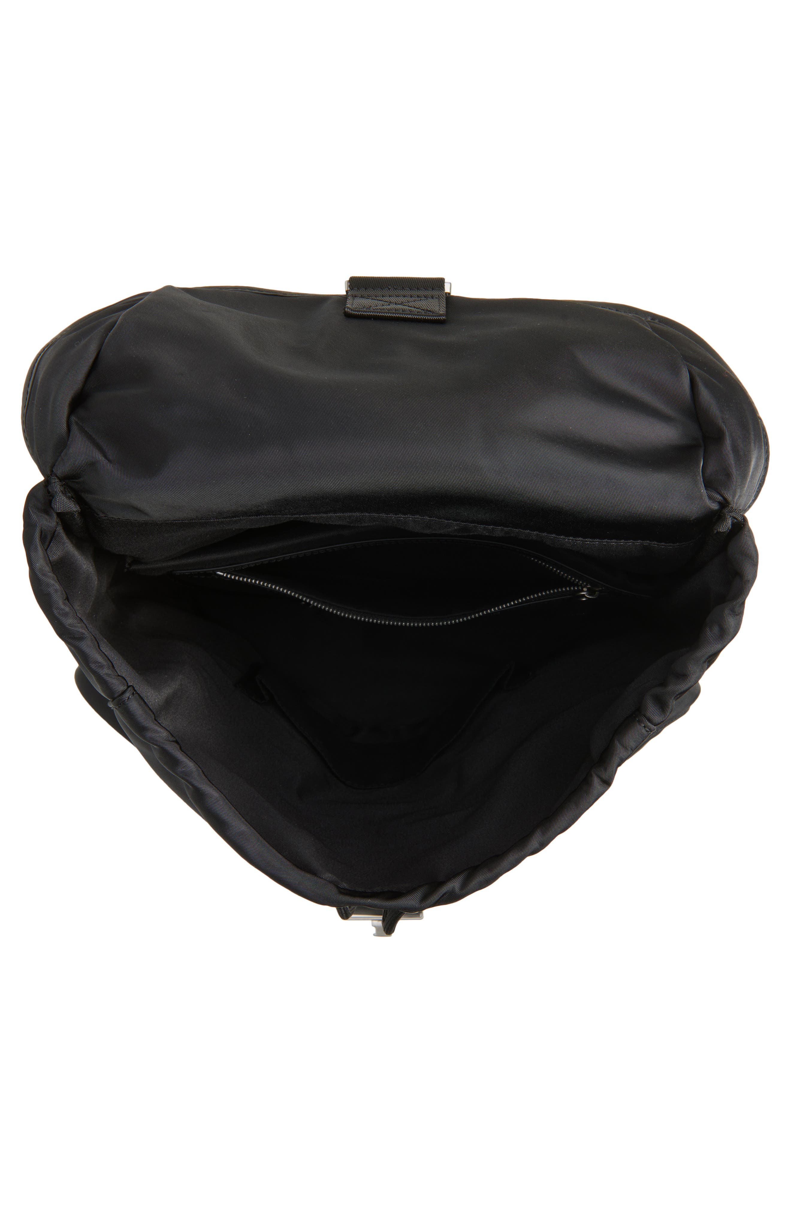 Off-White Drawstring Backpack, Alternate, color, Black