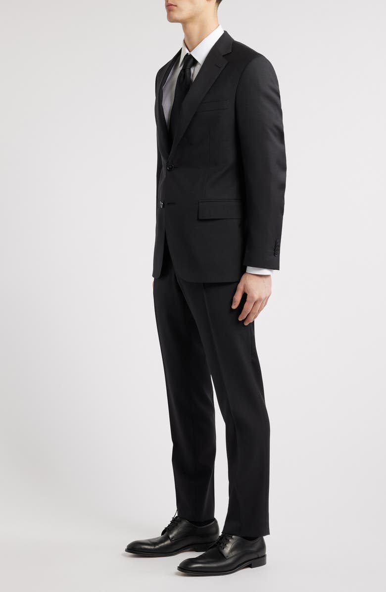 Peter Millar Hartford Classic Fit Black Wool Suit, Alternate, color, Black