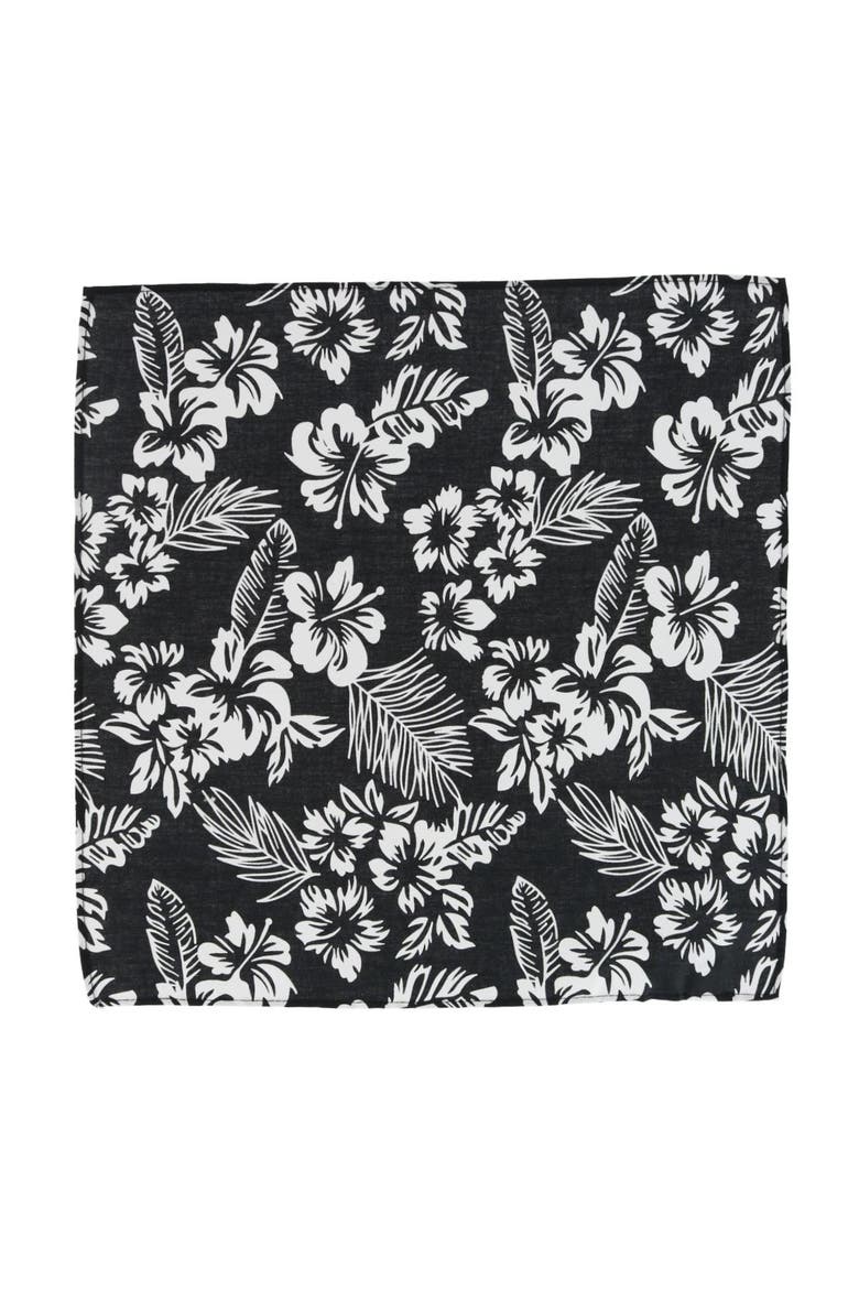 Mana Hawaiian Print Handkerchief, Alternate, color, Black