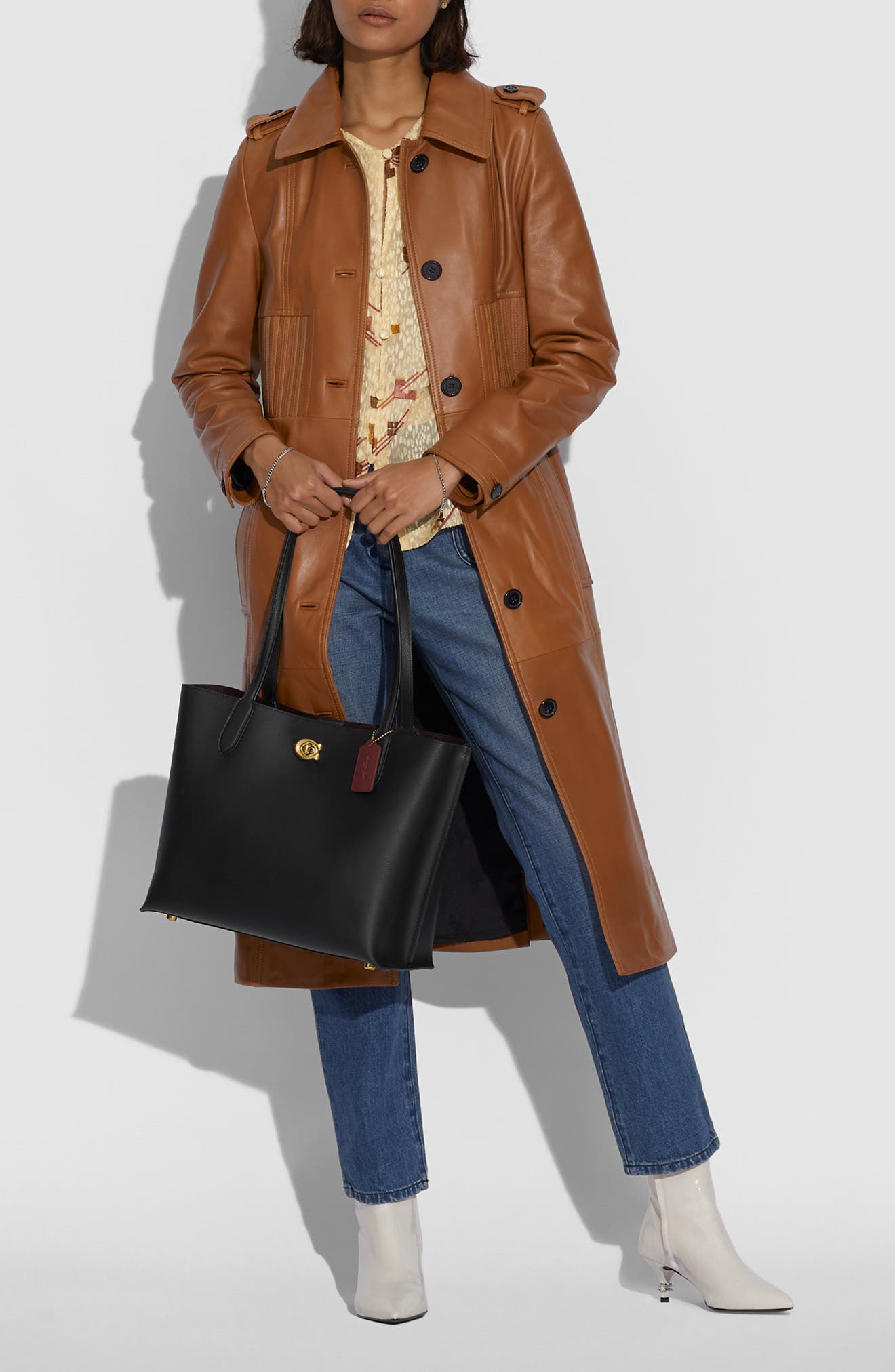 COACH Willow Leather Tote, Alternate, color, 