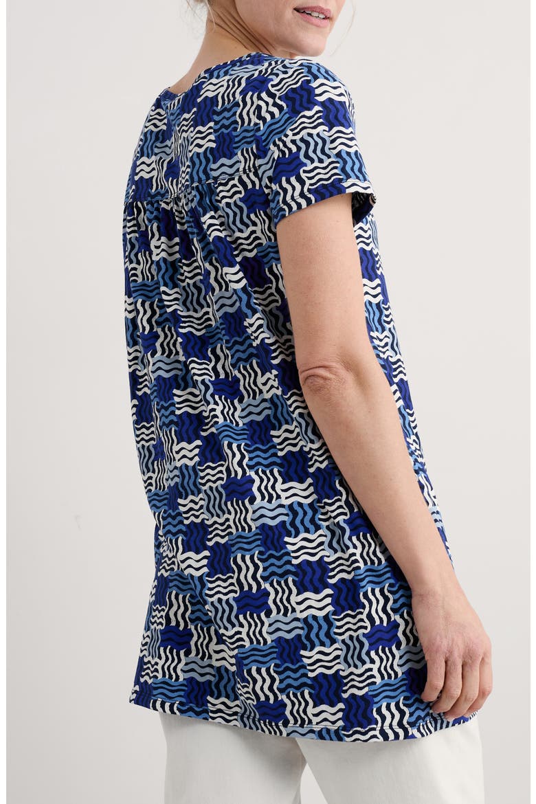 Bowithick Cotton Jersey Tunic, Alternate, color, WEAVING WAVES YACHT