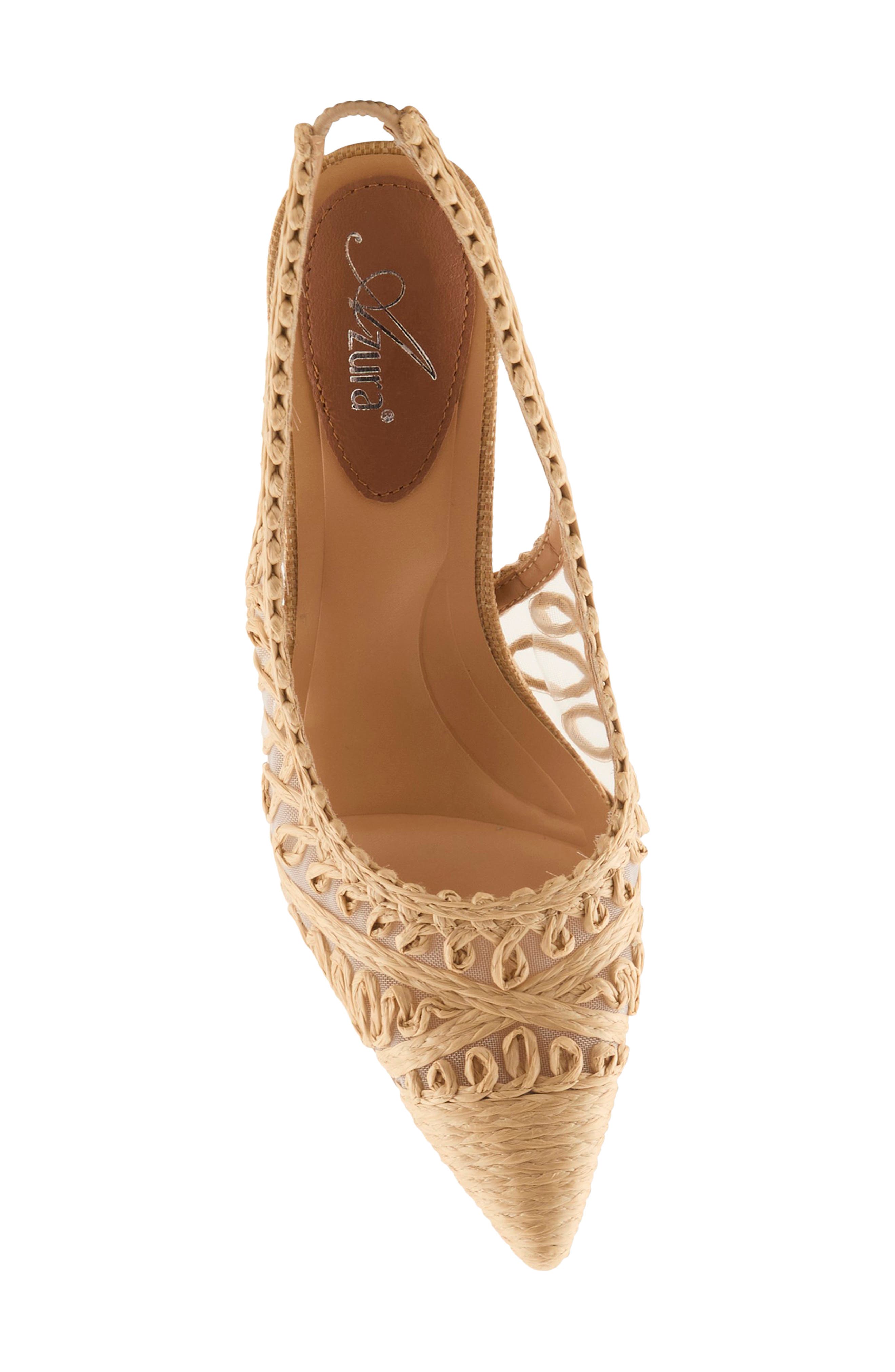 Occitania Slingback Pointed Cap Toe Pump, Alternate, color, BEIGE