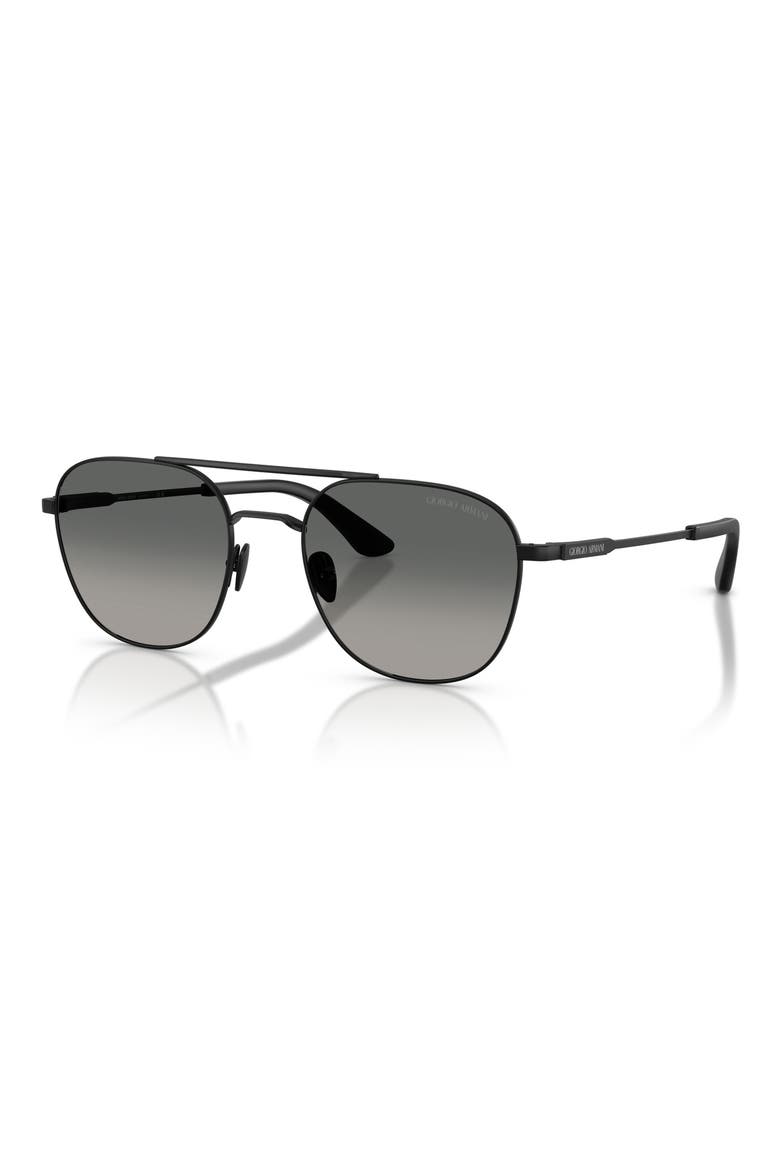 54mm Rectangular Sunglasses, Alternate, color, MATTE BLACK / GREY GRADIENT