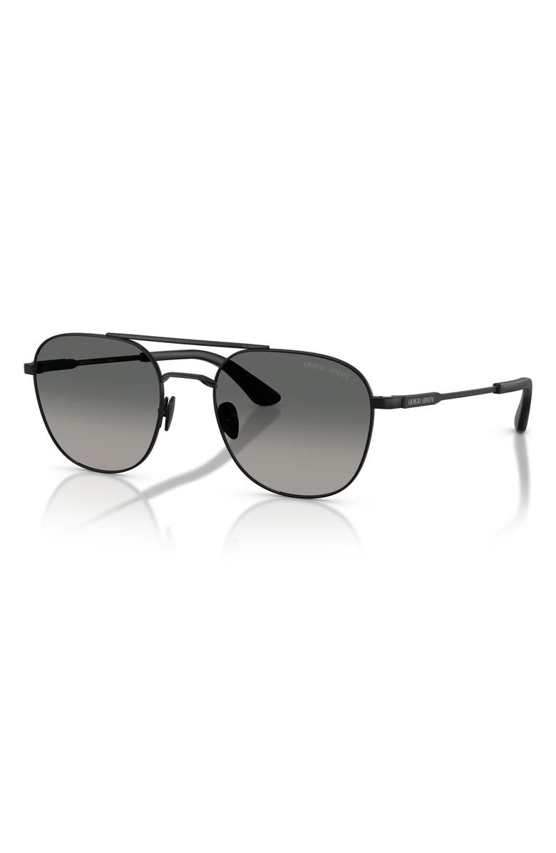 AX Armani Exchange 54mm Rectangular Sunglasses, Alternate, color, Matte Black / Grey Gradient