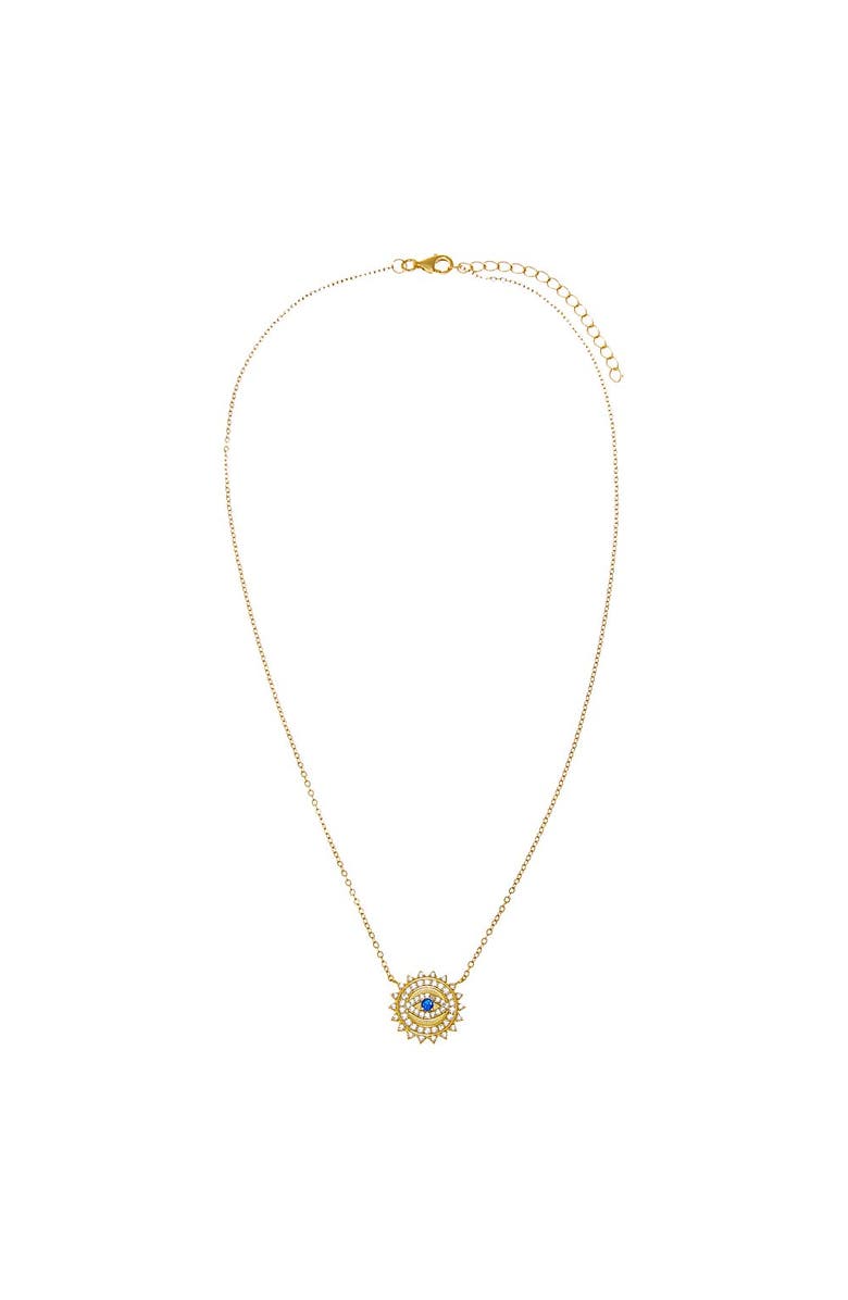BY ADINA EDEN Colored Evil Eye Disc Pendant Necklace, Alternate, color, 