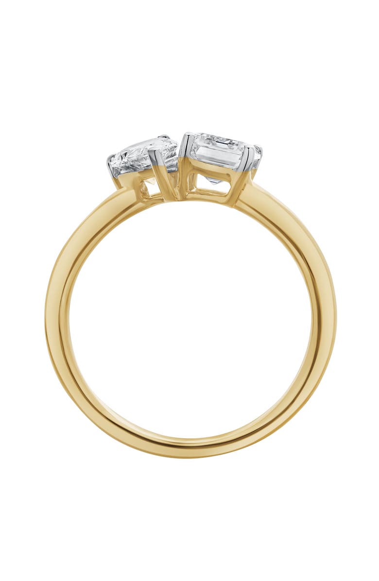 LuvMyJewelry Willow 14K Gold Toi et Moi Emerald and Pear Lab Grown Diamond Ring - 2 ct, Alternate, color, 14K Yellow Gold