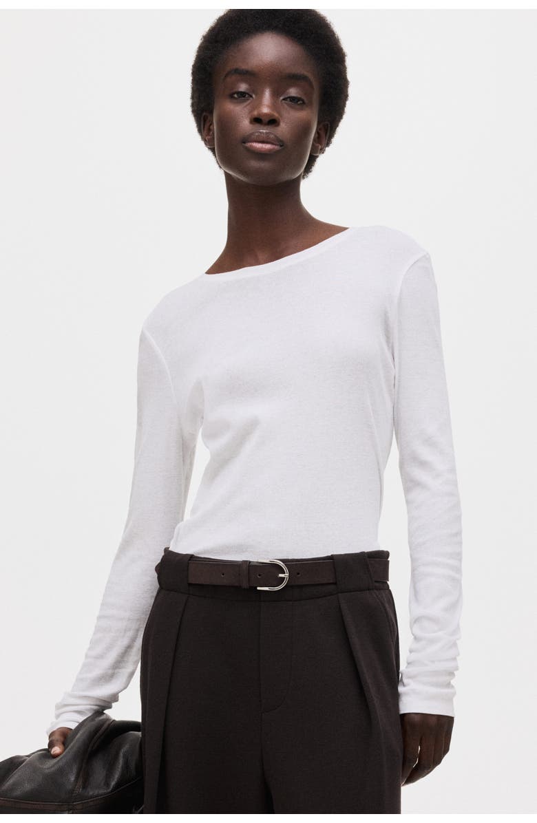 H&M Belted ponte pants, Alternate, color, Dark Brown