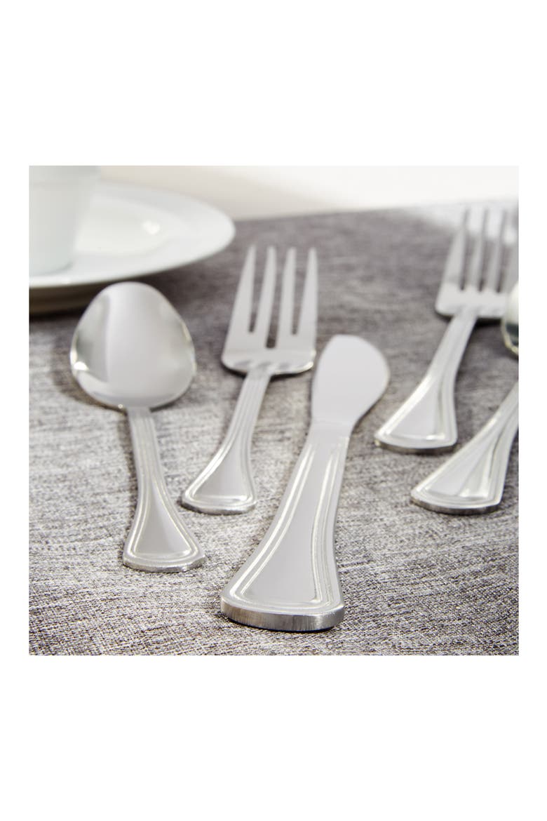 Two-Tone Matte Flatware Set - 20 Piece Set, Alternate, color, SILVER