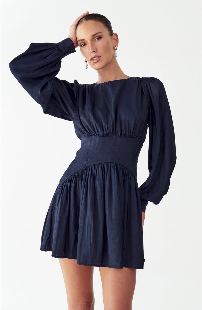 WILLA Izzy Mini Dress, Alternate, color, Navy Blue