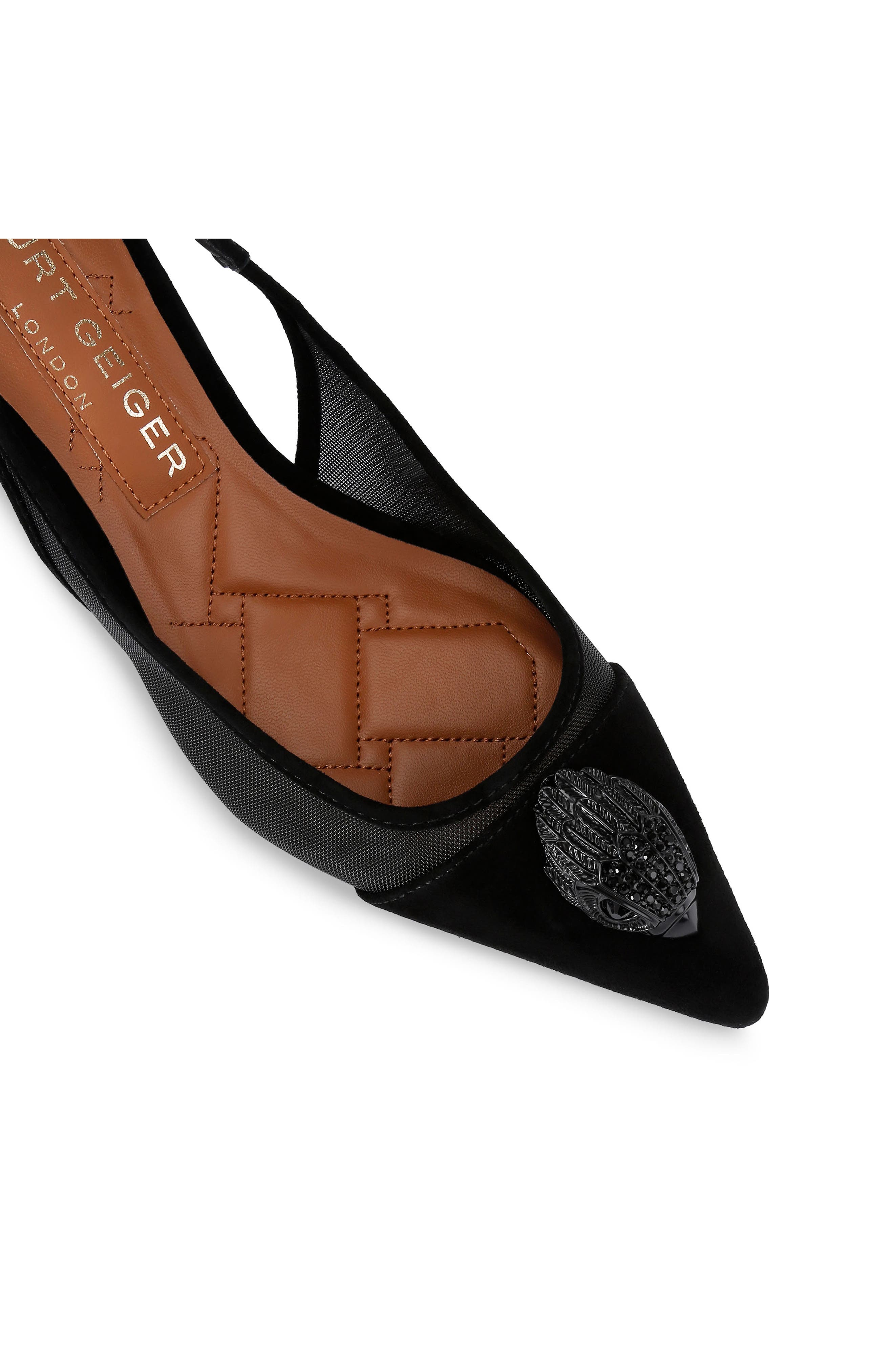 Kurt Geiger London Belgravia Slingback Pointed Cap Toe Pump, Alternate, color, Black