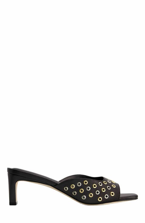 Cenza Grommet Kitten Heel Mule
