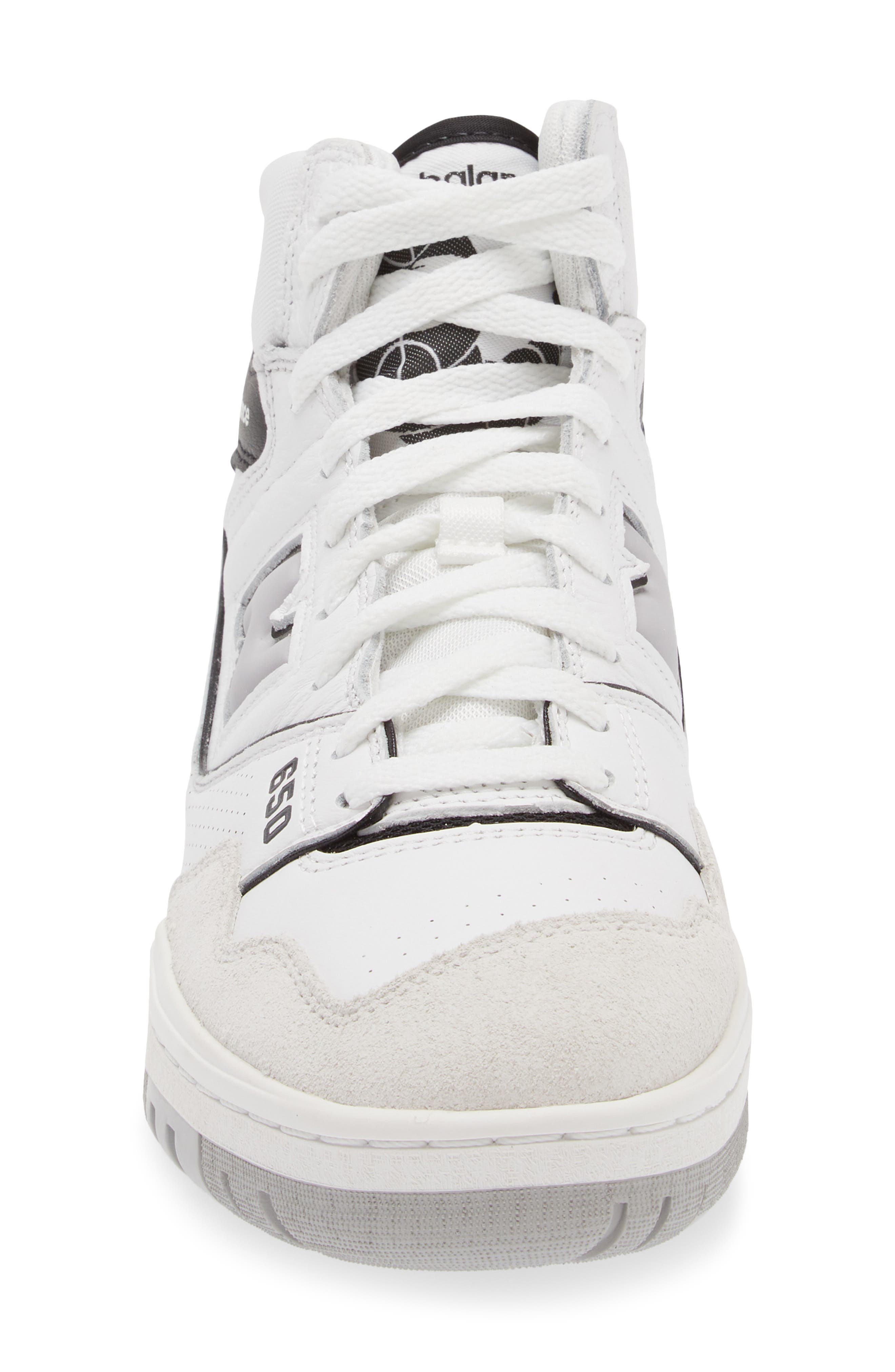 New Balance 650 High Top Sneaker, Alternate, color, White/ Black
