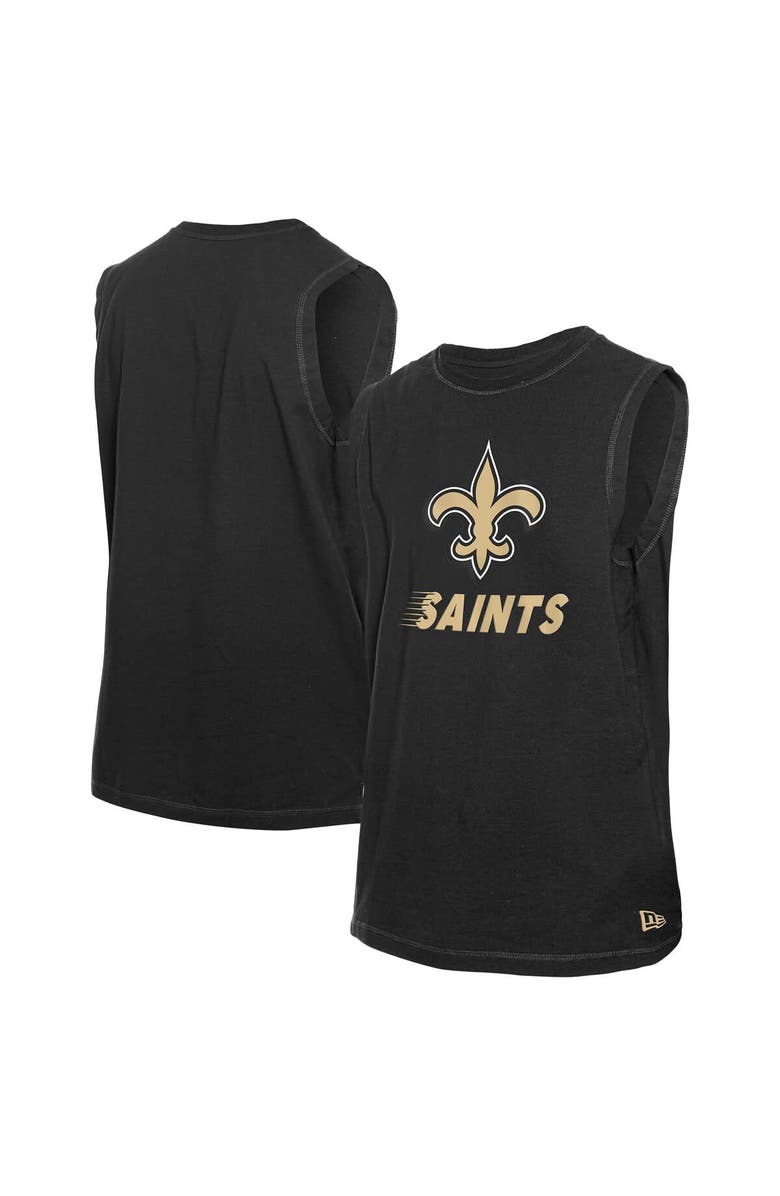 New Era Men's New Era Black New Orleans Saints Leisure Collection Tank Top, Alternate, color, Black