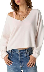 Free People See Me V-Neck Pullover Sweater
