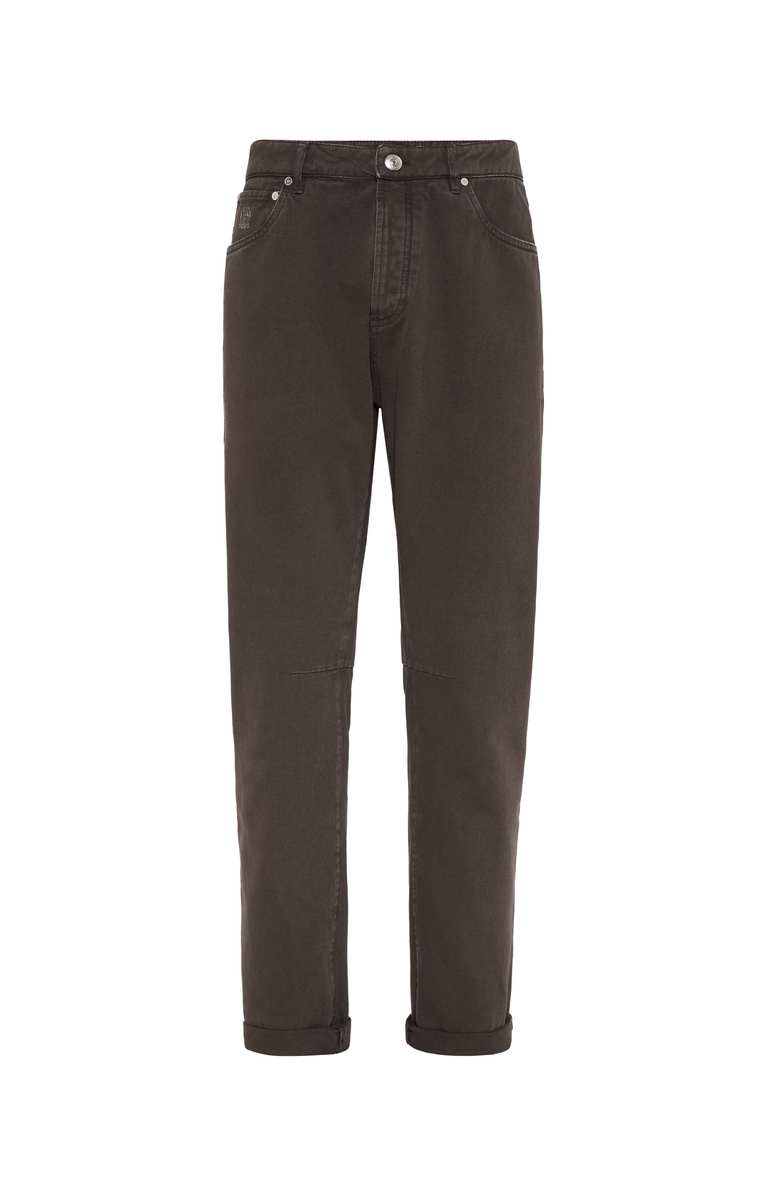 Brunello Cucinelli Garment-dyed denim trousers, Main, color, 