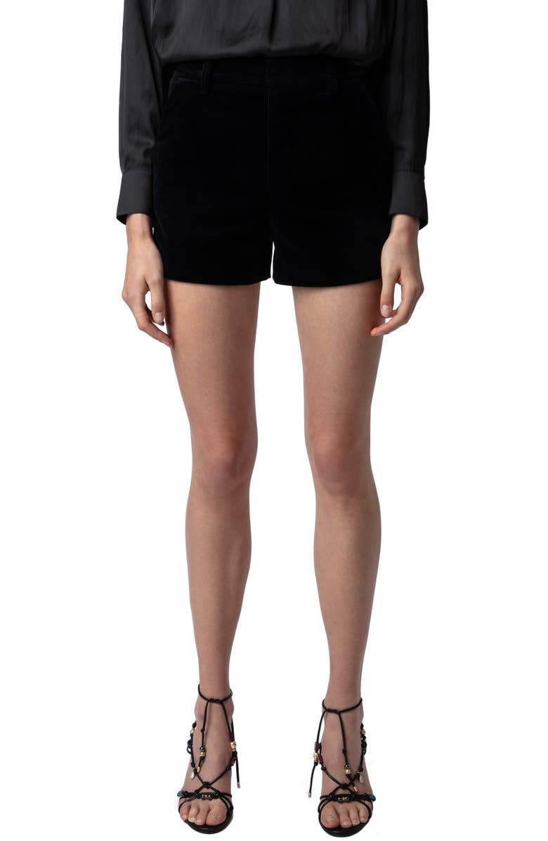 Zadig & Voltaire Cotton Velvet Shorts, Main, color, 