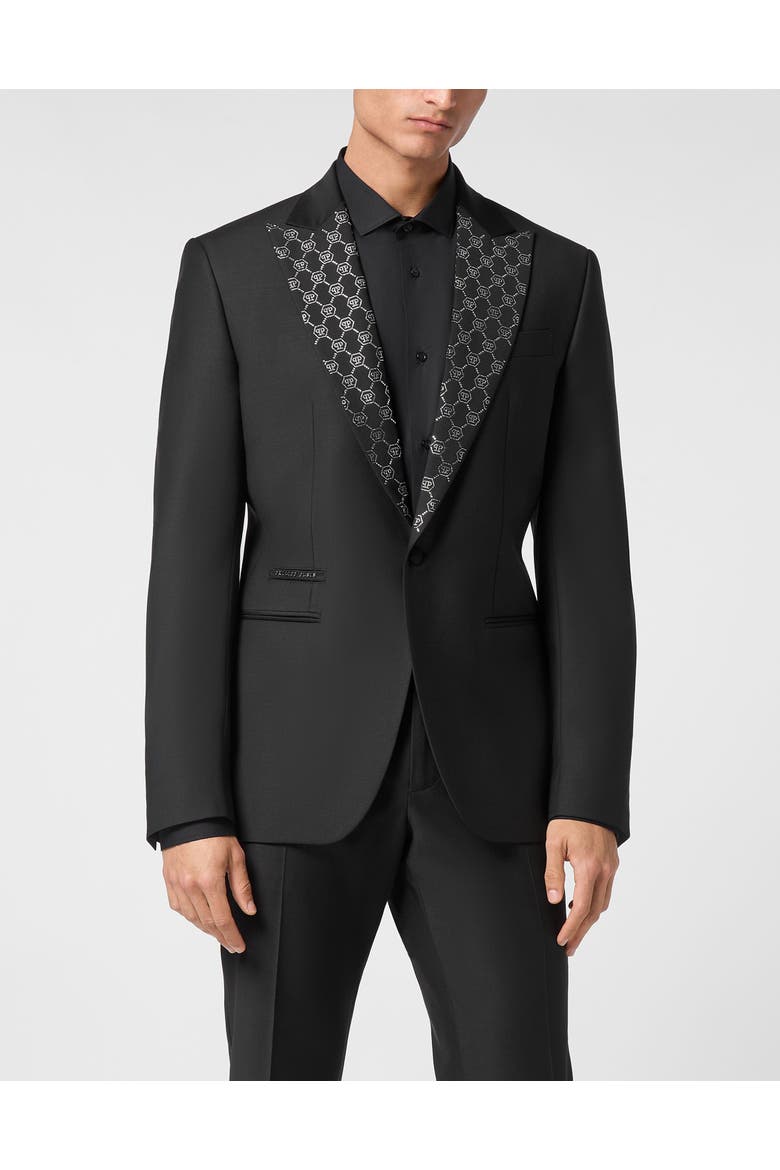 Blazer Monogram Men, Main, color, black/crystal