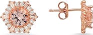 Queen Jewels Sterling Silver CZ Hexagon Stud Earrings