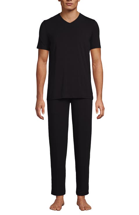 Short Sleeve Cooling Knit V-Neck Pajama Set